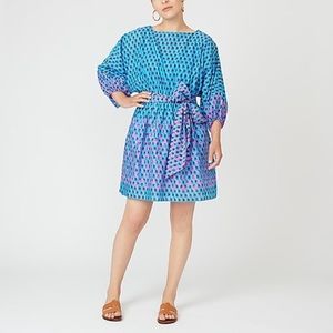 J. Crew Dolman-sleeve blue mini dress